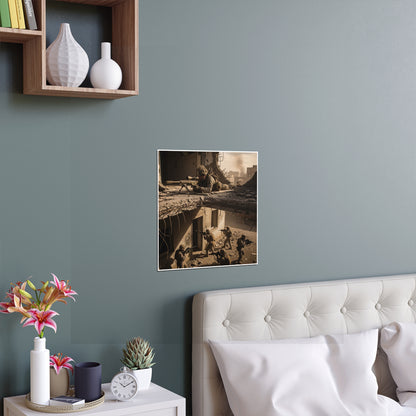 Indoor and Outdoor Silk Posters - Marine Sniper Providing Overwatch for Breach Team