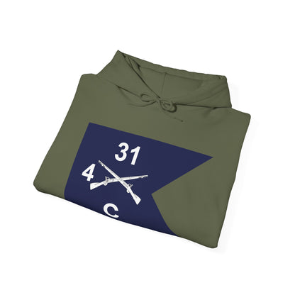 Unisex Heavy Blend™ Hooded Sweatshirt - Army - Charlie Company, 4th Battalion, 31st Infantry Regiment - Guidon X 300