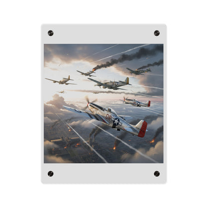Acrylic Wall Art Panel - Red Tails in Action
