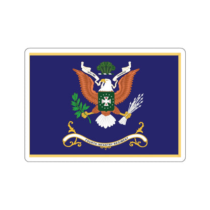 Kiss-Cut Stickers - Army - Regimental Colors - 4th Infantry Regiment  - NOLI ME TANGERE - Flag w Fringe X 300
