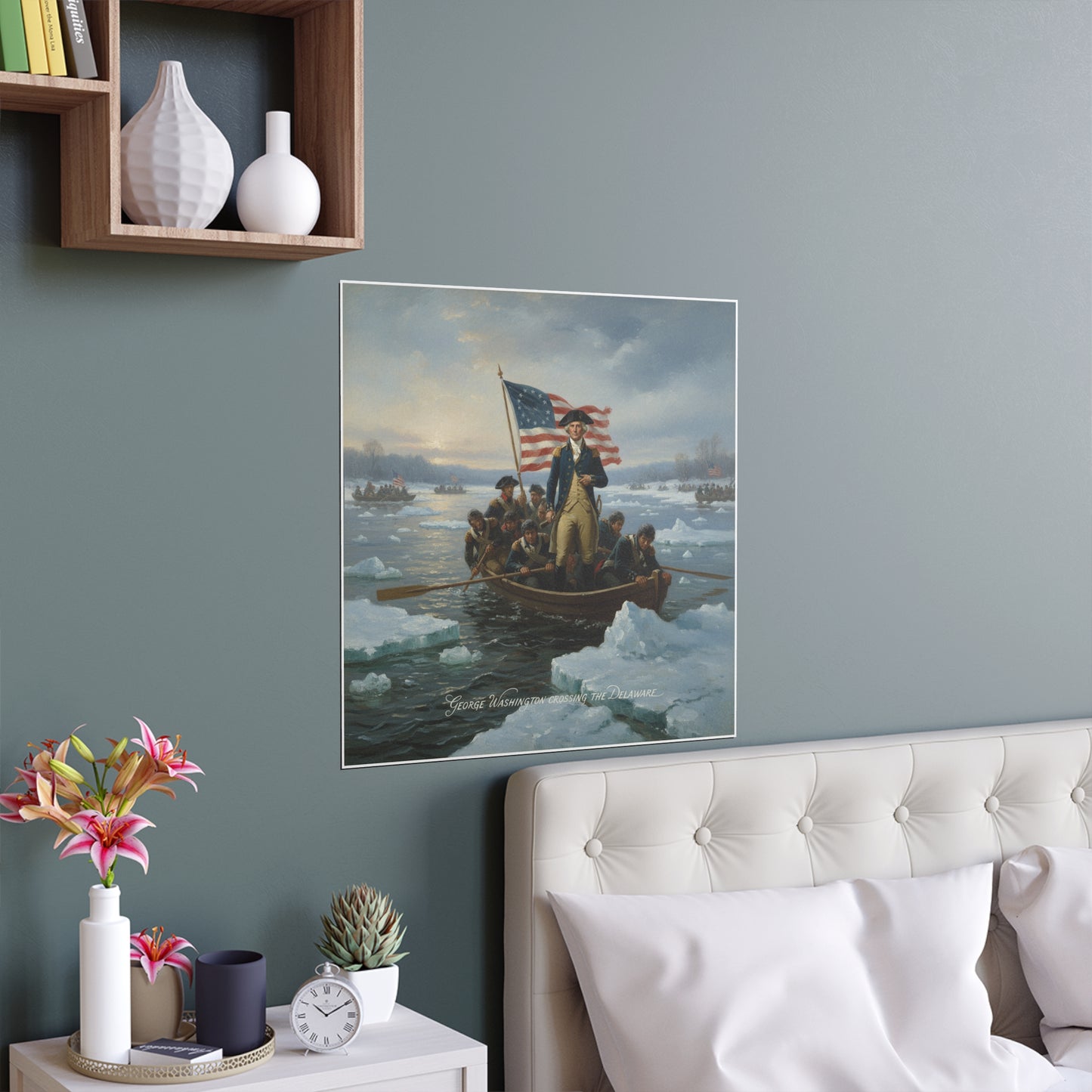 Indoor and Outdoor Silk Posters - Washington Crossing the Delaware duing the Revolutionary War