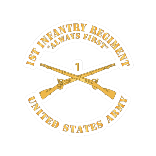 Kiss-Cut Stickers - Army - 1st Infantry Regiment Branch - Always First - US Army X 300