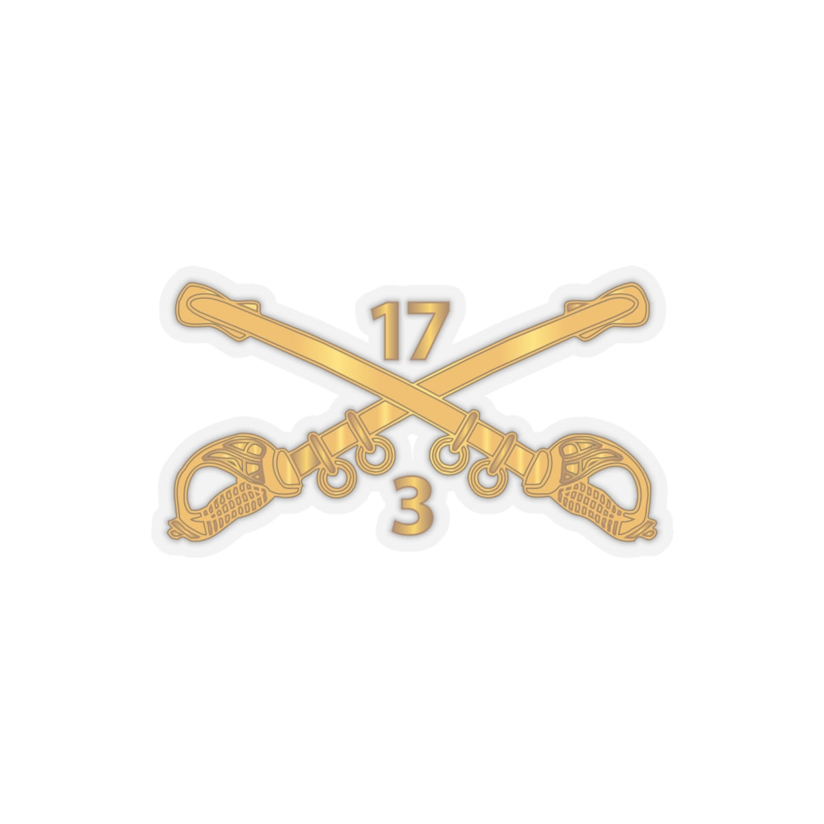 Kiss-Cut Stickers - Army - 3rd Squadron 17th Cavalry Regiment Branch wo Txt