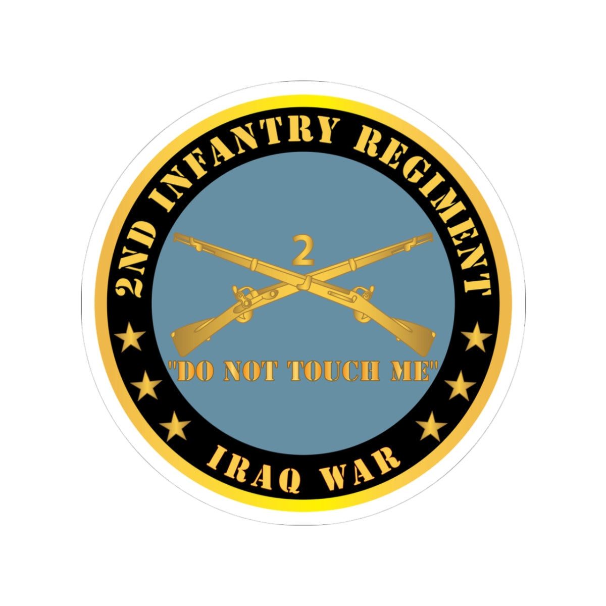 Kiss-Cut Stickers - Army - 2nd  Infantry Regiment Branch - Do Not Touch Me - Iraq War