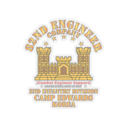 Kiss-Cut Stickers - Army - 82nd Engineer Company  - Camp Edwards -  Korea