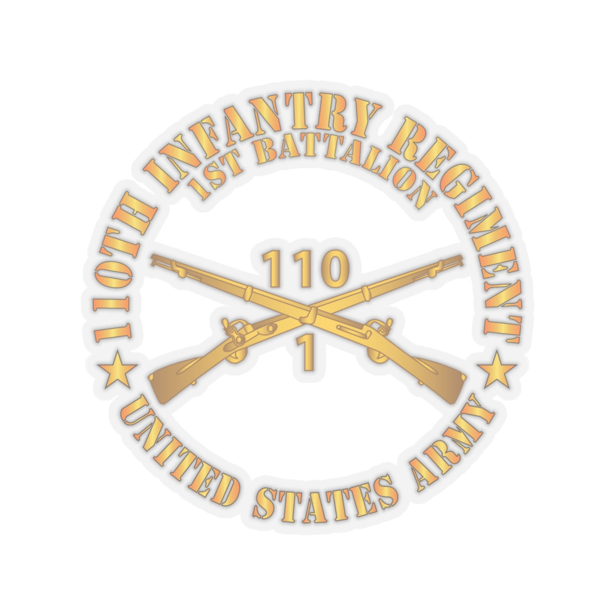 Kiss-Cut Stickers - Army - 1st Battalion, 110th Infantry Regiment - Br  X 300