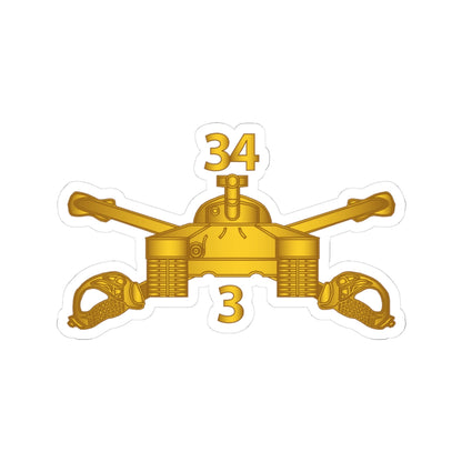 Kiss-Cut Stickers - Army - 3rd Bn 34th Armor - Armor Branch wo Txt