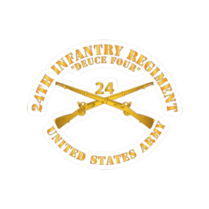 Kiss-Cut Stickers - Army - 24th Infantry Regiment - Deuce Four  - Branch Insignia