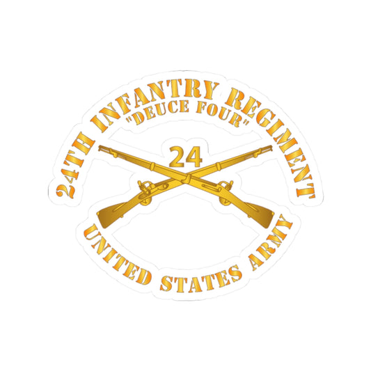 Kiss-Cut Stickers - Army - 24th Infantry Regiment - Deuce Four  - Branch Insignia