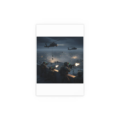 Indoor and Outdoor Silk Posters - Night Air Assault by Army Rangers
