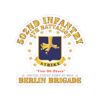 Kiss-Cut Stickers - Army - 4th Battalion 502nd Infantry - Berlin Brigade X 300
