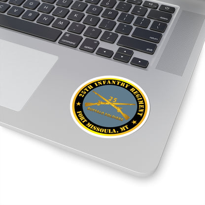 Kiss-Cut Stickers - Army - 25th Infantry Regiment - Fort Missoula, MT - Buffalo Soldiers w Inf Branch V1