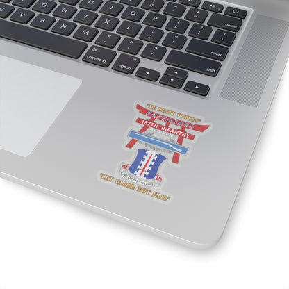 Kiss-Cut Stickers - Army - 187th Infantry Regiment - Torii, Rakkasans, Let Valor Not Fail, English, Latin w CIB