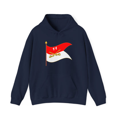 Unisex Heavy Blend™ Hooded Sweatshirt - Army - 11th Armored Cavalry Regiment Guidon w staff Waving