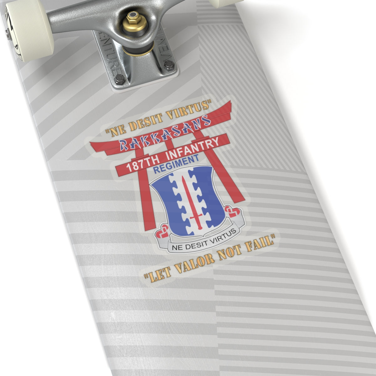 Kiss-Cut Stickers - Army - 187th Infantry Regiment - Torii, Rakkasans, Let Valor Not Fail, English, Latin