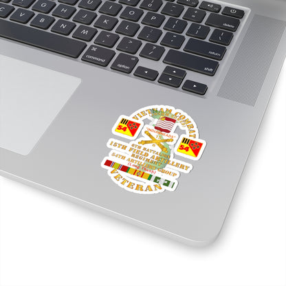Kiss-Cut Stickers - Army - Vietnam Combat Vet - 6th Bn 15th Artillery - 54th Artillery Group w105mm