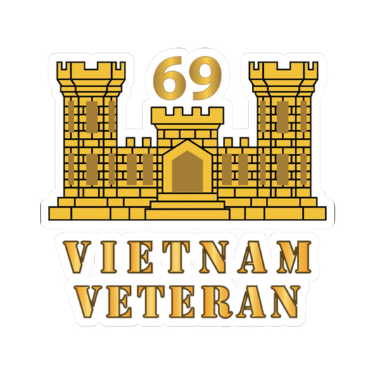 Kiss-Cut Stickers - Army - 69th Engineer Battalion - ENG Branch - Vietnam Veteran X 300