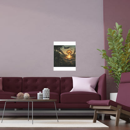 Indoor and Outdoor Silk Posters - Jungle Drug Lab Destruction w Explosions