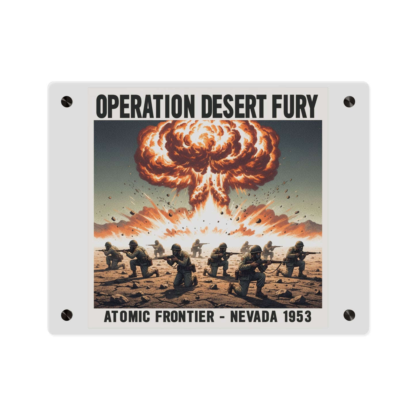 Acrylic Wall Art Panel - Atomic Testing in Nevada Desert Operation Fury