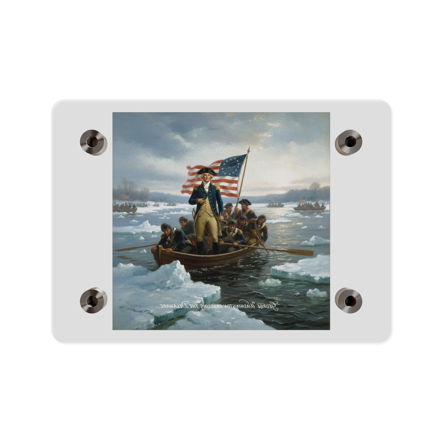 Acrylic Wall Art Panel - Washington Crossing the Delaware duing the Revolutionary War
