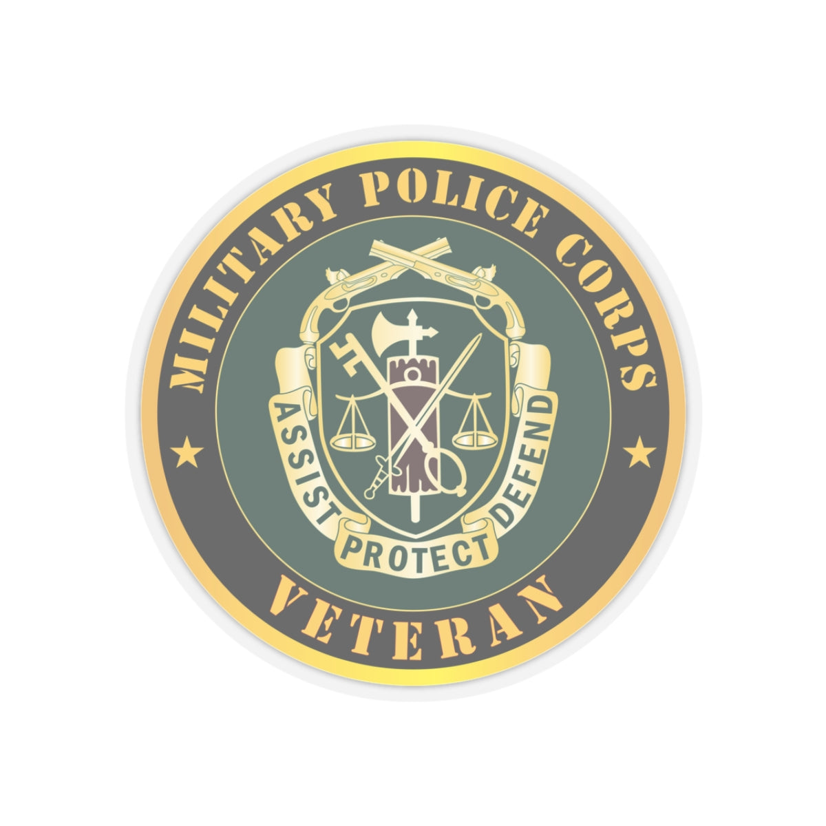 Kiss-Cut Stickers - Army - Military Police Corps Regimental Crest - Veteran