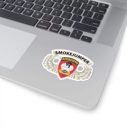 Kiss-Cut Stickers - Army - Airborne Badge - 555th Parachute Infantry Bn - SSI w SmokeJumper Tab