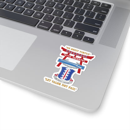 Kiss-Cut Stickers - Army - 187th Infantry Regiment - Torii, Rakkasans, Let Valor Not Fail, English, Latin w CIB