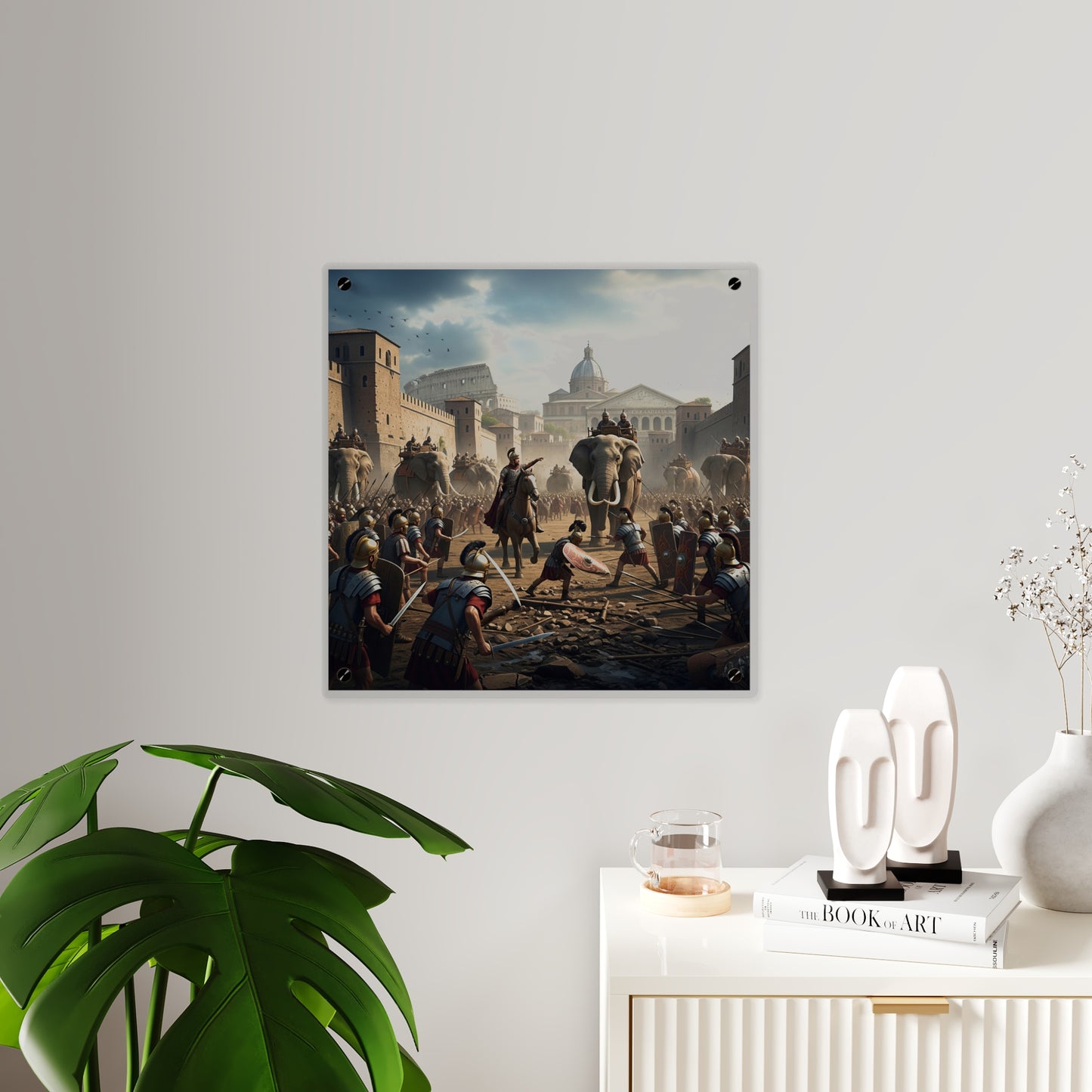 Acrylic Wall Art Panel - Hannibal Battling the Roman Legions as he Enters Rome