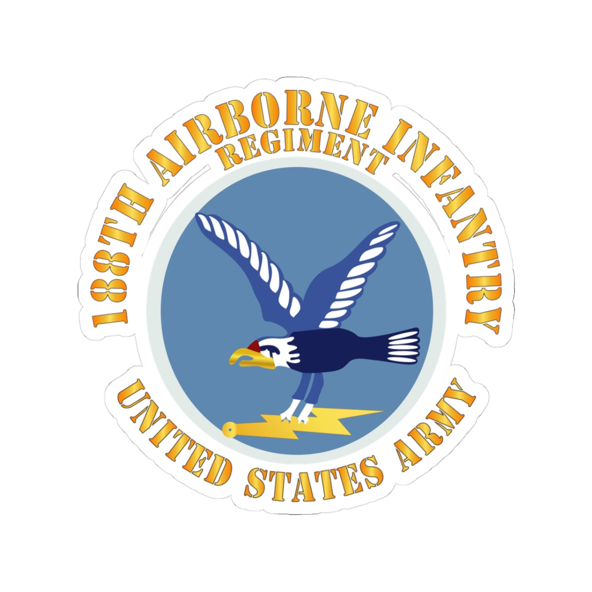 Kiss-Cut Stickers - Army  - 188th Airborne Infantry Regiment - SSI X 300