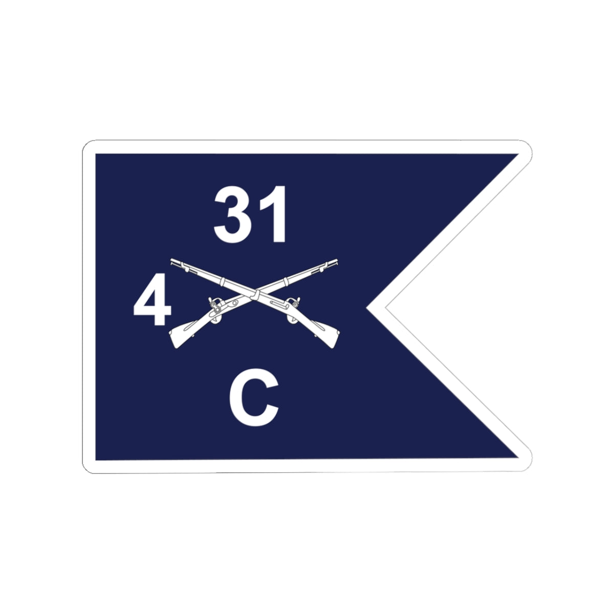 Kiss-Cut Stickers - Army - Charlie Company, 4th Battalion, 31st Infantry Regiment - Guidon X 300