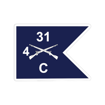 Kiss-Cut Stickers - Army - Charlie Company, 4th Battalion, 31st Infantry Regiment - Guidon X 300
