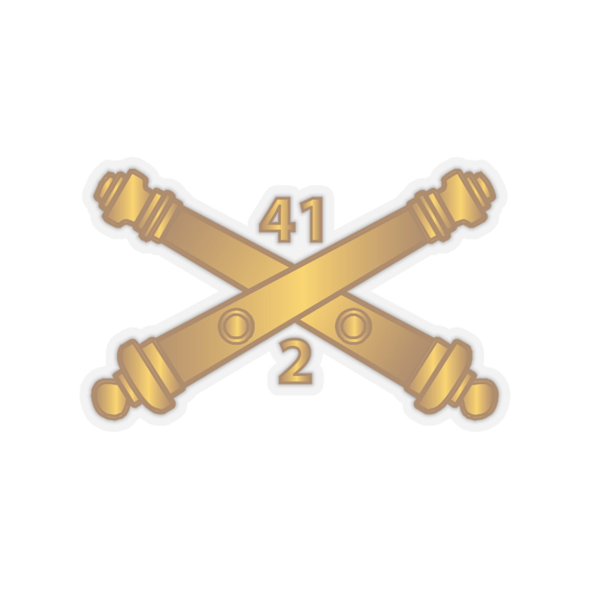 Kiss-Cut Stickers - Army - 2nd Bn 41st Artillery  w Branch X 300