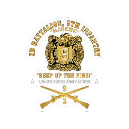 Kiss-Cut Stickers - Army - 2nd Bn 9th Infantry Regiment - Army At War w IN Branch