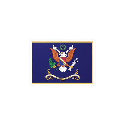 Kiss-Cut Vinyl Decals - Army - Regimental Colors - 2nd Infantry Regiment  - DO NOT TOUCH ME-1 - Flag w Fringe X 300