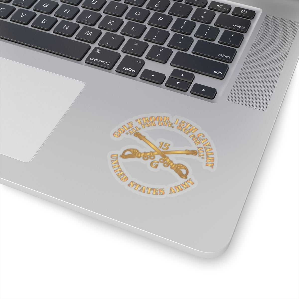 Kiss-Cut Stickers - Army -  Golf Troop, 15th Cavalry  All for One, one For All w Br