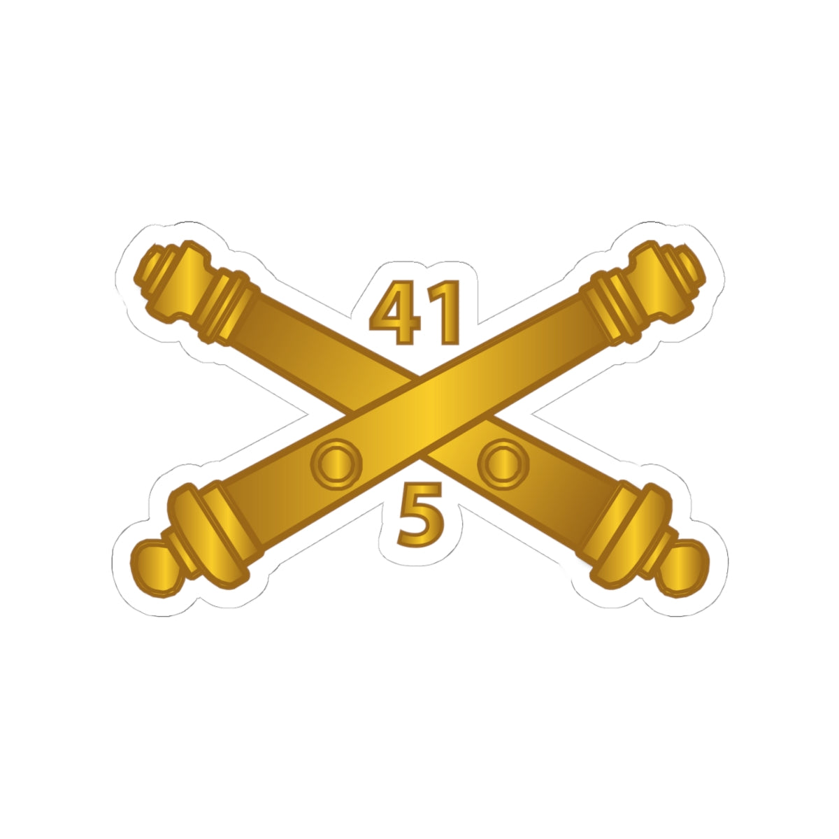 Kiss-Cut Stickers - Army - 5th Bn 41st Artillery  w Branch X 300