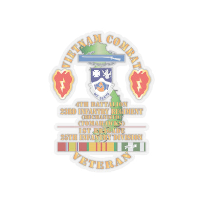Kiss-Cut Stickers - Army - Vietnam Combat Infantry Veteran w 4th Bn 23rd Infantry (Mech) - Tomahawks) - 25th ID SSI X 300