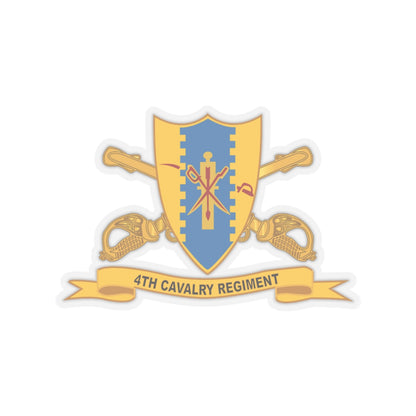 Kiss-Cut Stickers - Army - 4th Cavalry Regiment w Br - Ribbon
