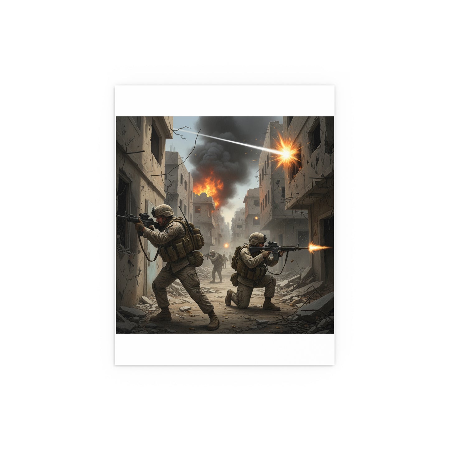 Indoor and Outdoor Silk Posters - Marines in  the 2nd Battle of Fallujah