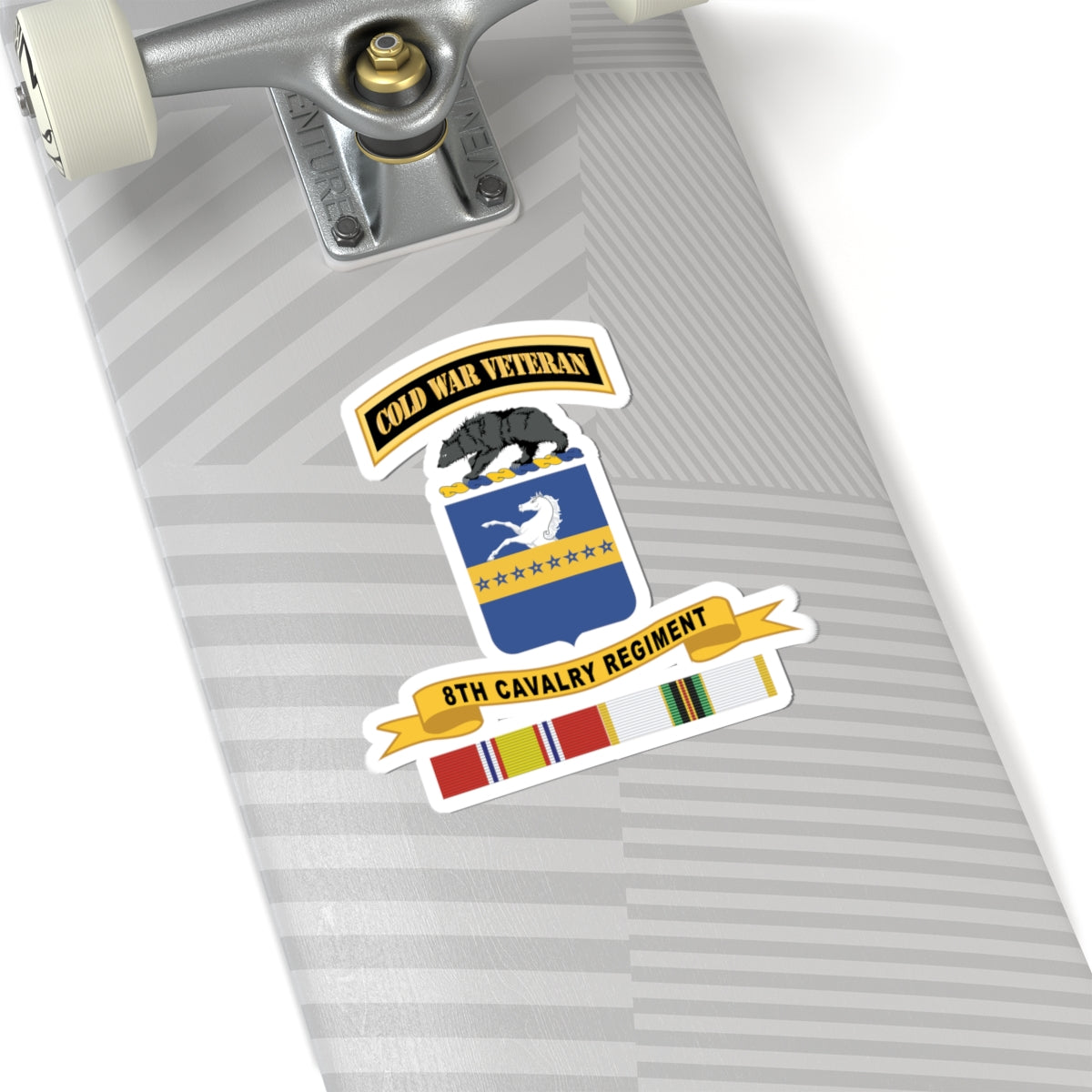 Kiss-Cut Stickers - Army - 8th Cavalry Regiment w Br - Ribbon COLD WAR Vet Tab X 300