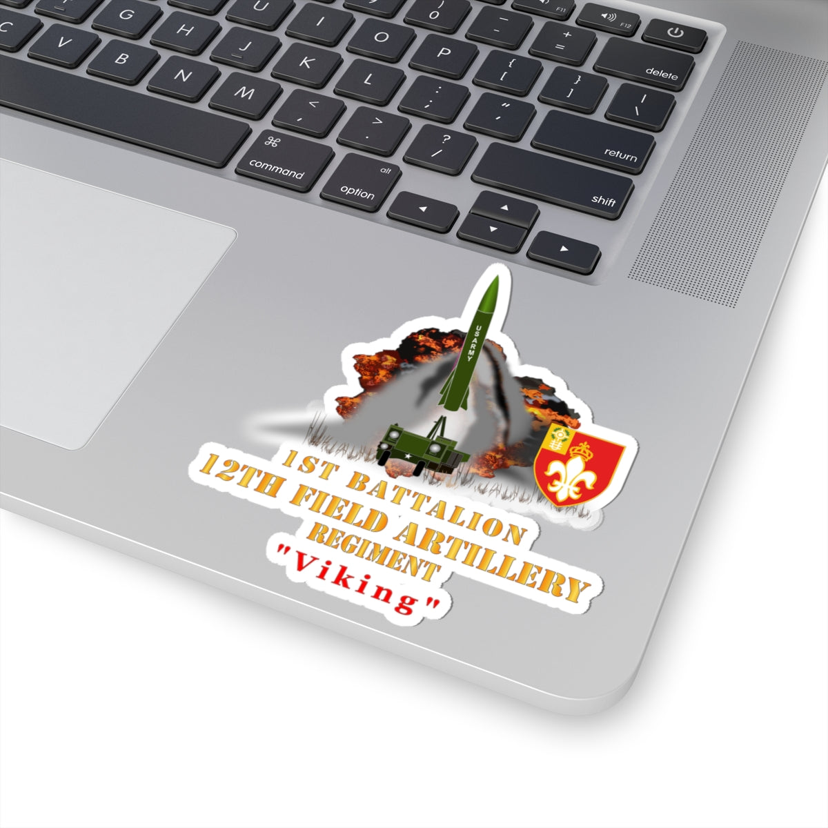 Kiss-Cut Stickers - Army -  1st Bn, 12th FAR, Ft Sill, OK, MGM 52 - Lance  - Short X 300