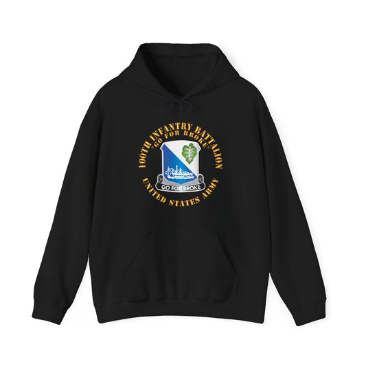 Unisex Heavy Blend™ Hooded Sweatshirt - Army - 100th Infantry Battalion - DUI - Go for Broke X 300