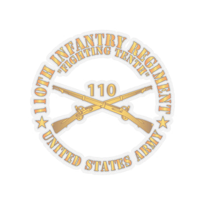 Kiss-Cut Stickers - Army - 110th Infantry Regiment - Fighting Tenth - Br X 300