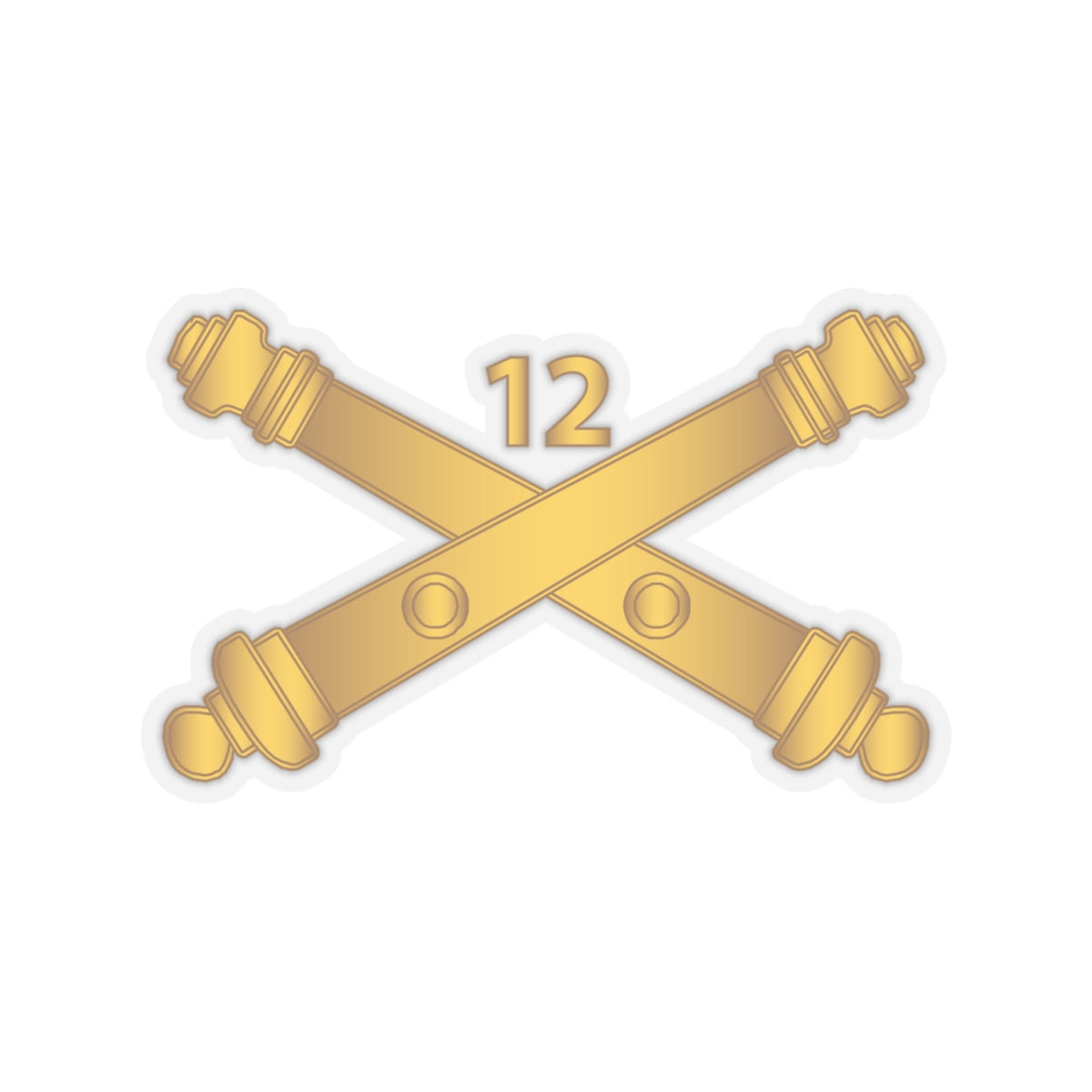 Kiss-Cut Stickers - Army - 12th Field Artillery Regt - Artillery Br wo Txt