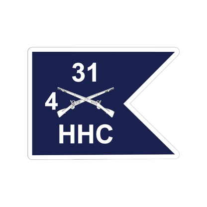 Kiss-Cut Stickers - Army - HHC,  4th Battalion, 31st Infantry Regiment - Guidon X 300