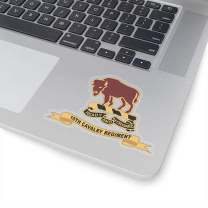 Kiss-Cut Stickers - Army  - 10th Cavalry Regiment w Ribbon X 300