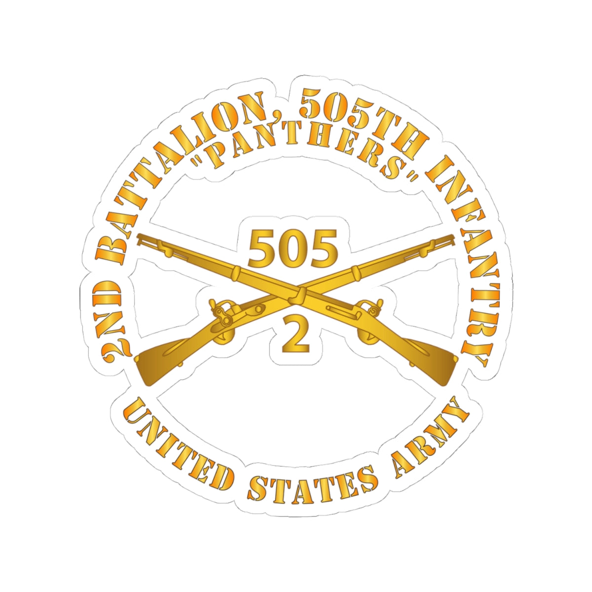 Kiss-Cut Stickers - Army -  2nd Bn, 505th Infantry Regiment - PANTHERS - Branch X 300