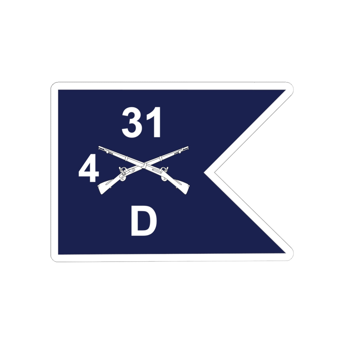 Kiss-Cut Stickers - Army - Delta Company, 4th Battalion, 31st Infantry Regiment - Guidon X 300