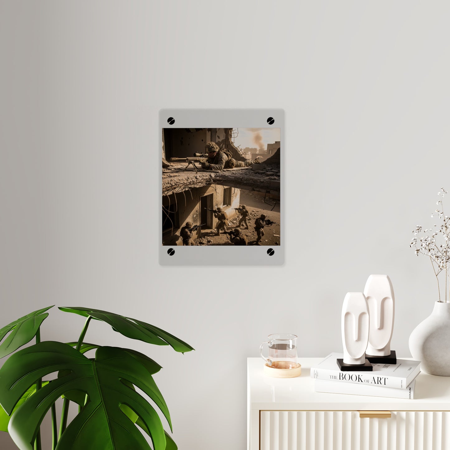 Acrylic Wall Art Panel - Marine Sniper Providing Overwatch for Breach Team