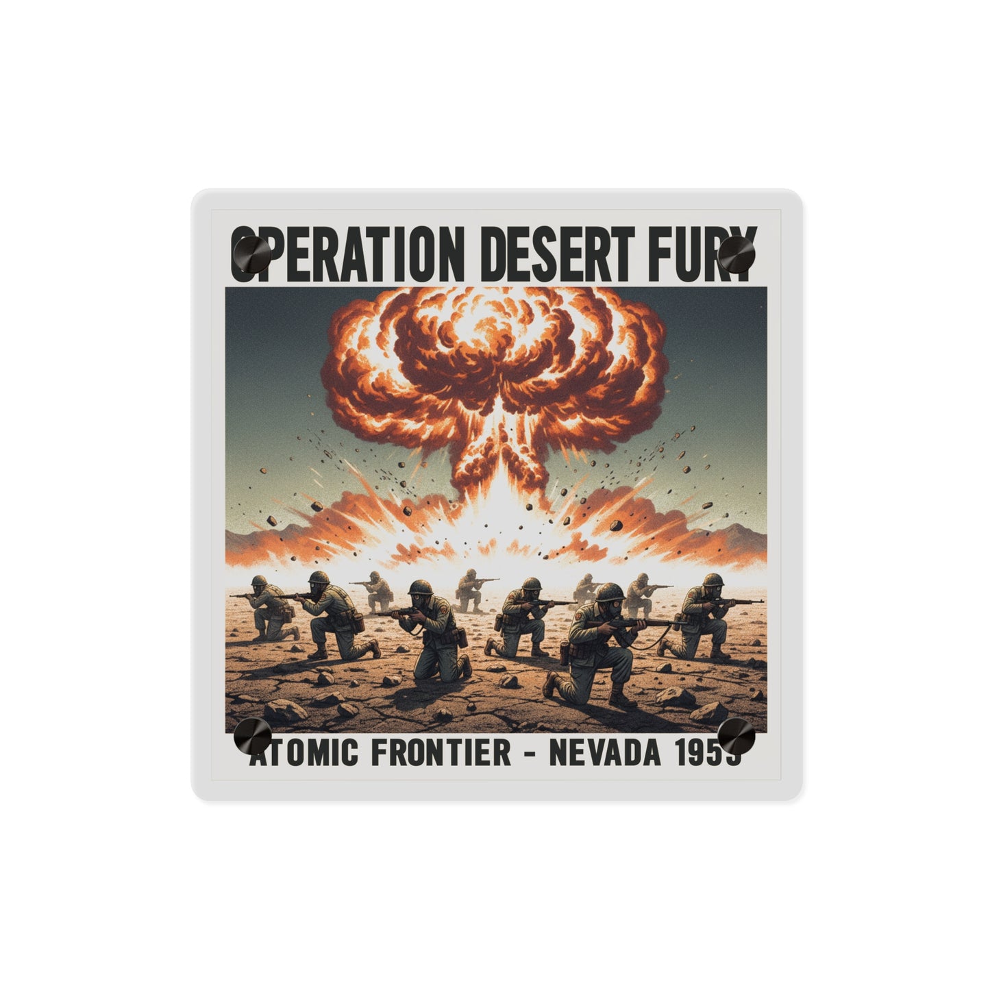Acrylic Wall Art Panel - Atomic Testing in Nevada Desert Operation Fury